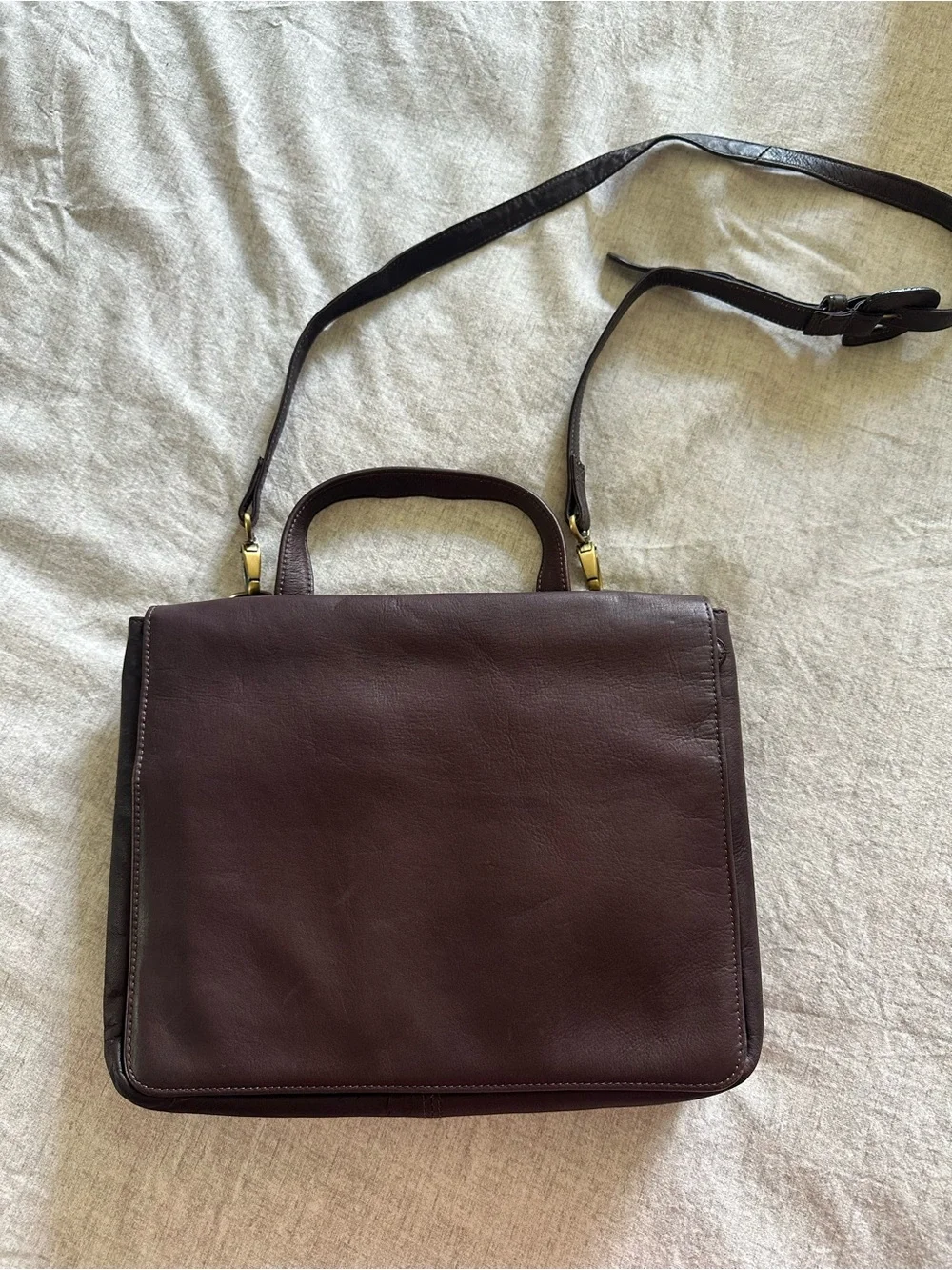 Classic Brown Leather Crossbody Tote for Men